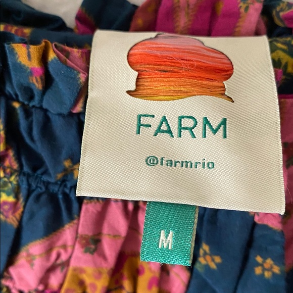 FARM Rio 100% Cotton Mini Doll Dress Size M Pink Blue Floral Long Sleeve Bananas - Picture 5 of 9